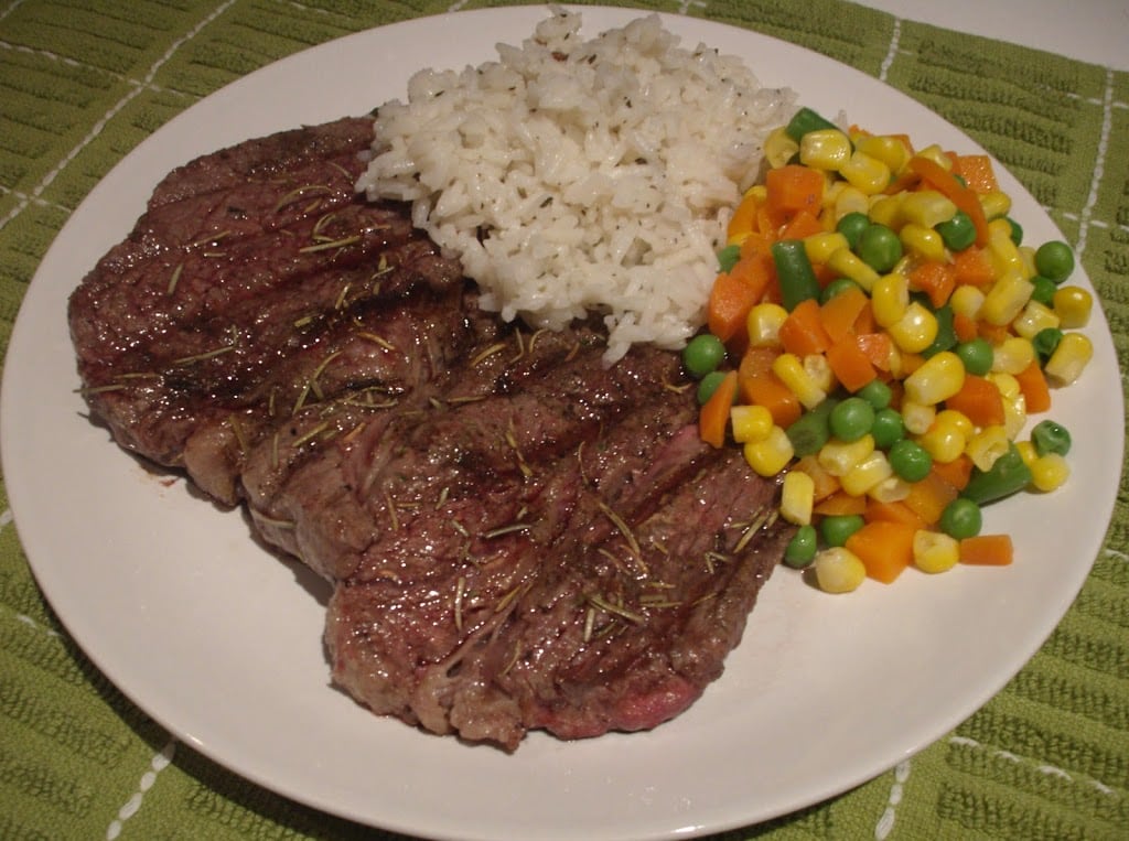 Grilled Steak with Basil Infused Rice and Mixed Veggies The Hungry Hutch