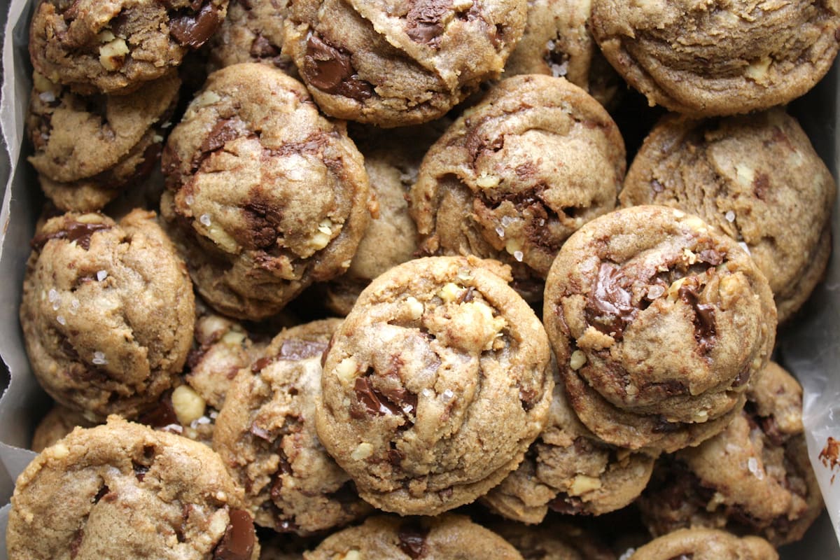 Brown Butter Walnut Chocolate Chunk Cookies with Sea Salt