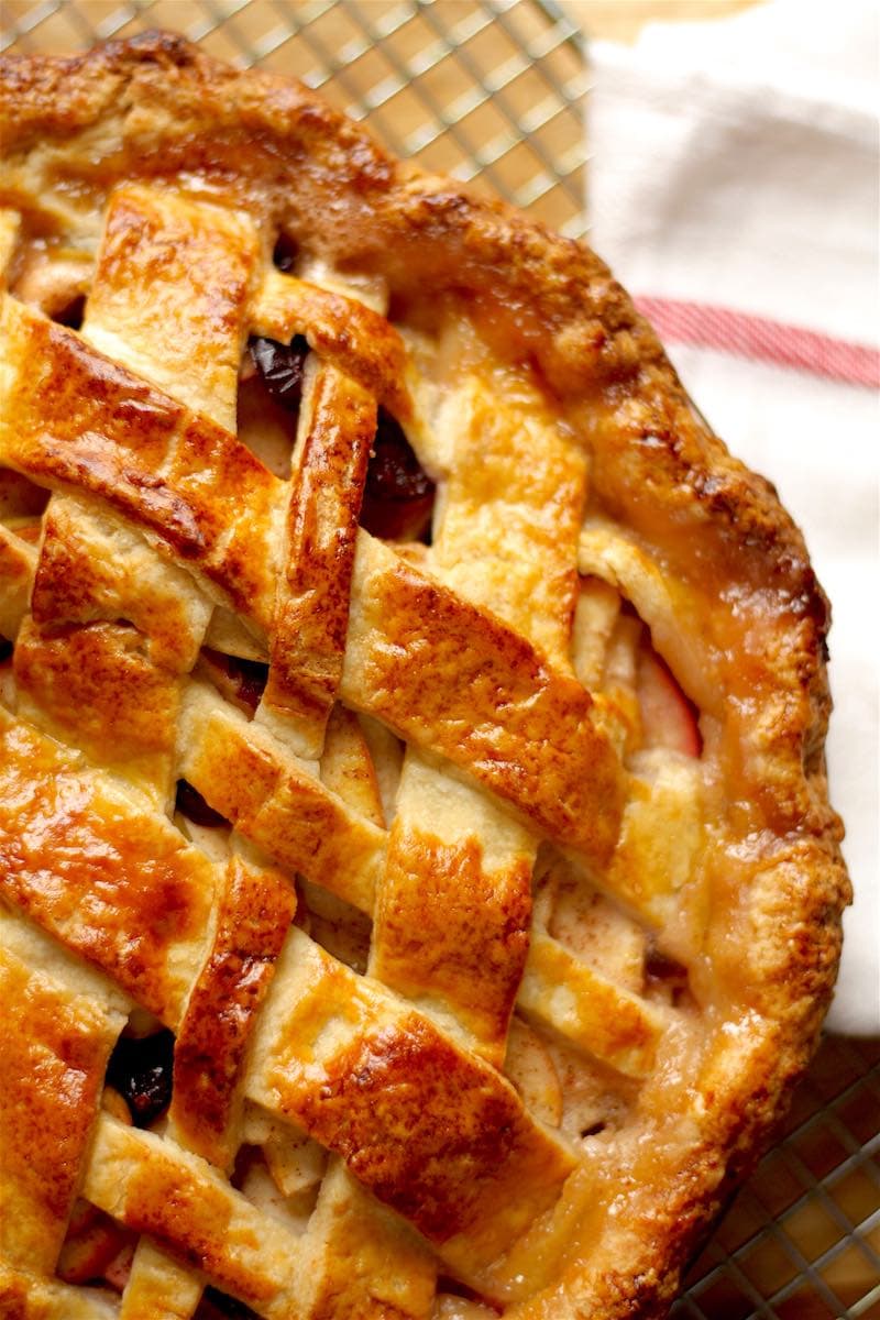 Lattice Apple-Cranberry Pie Recipe | The Hungry Hutch