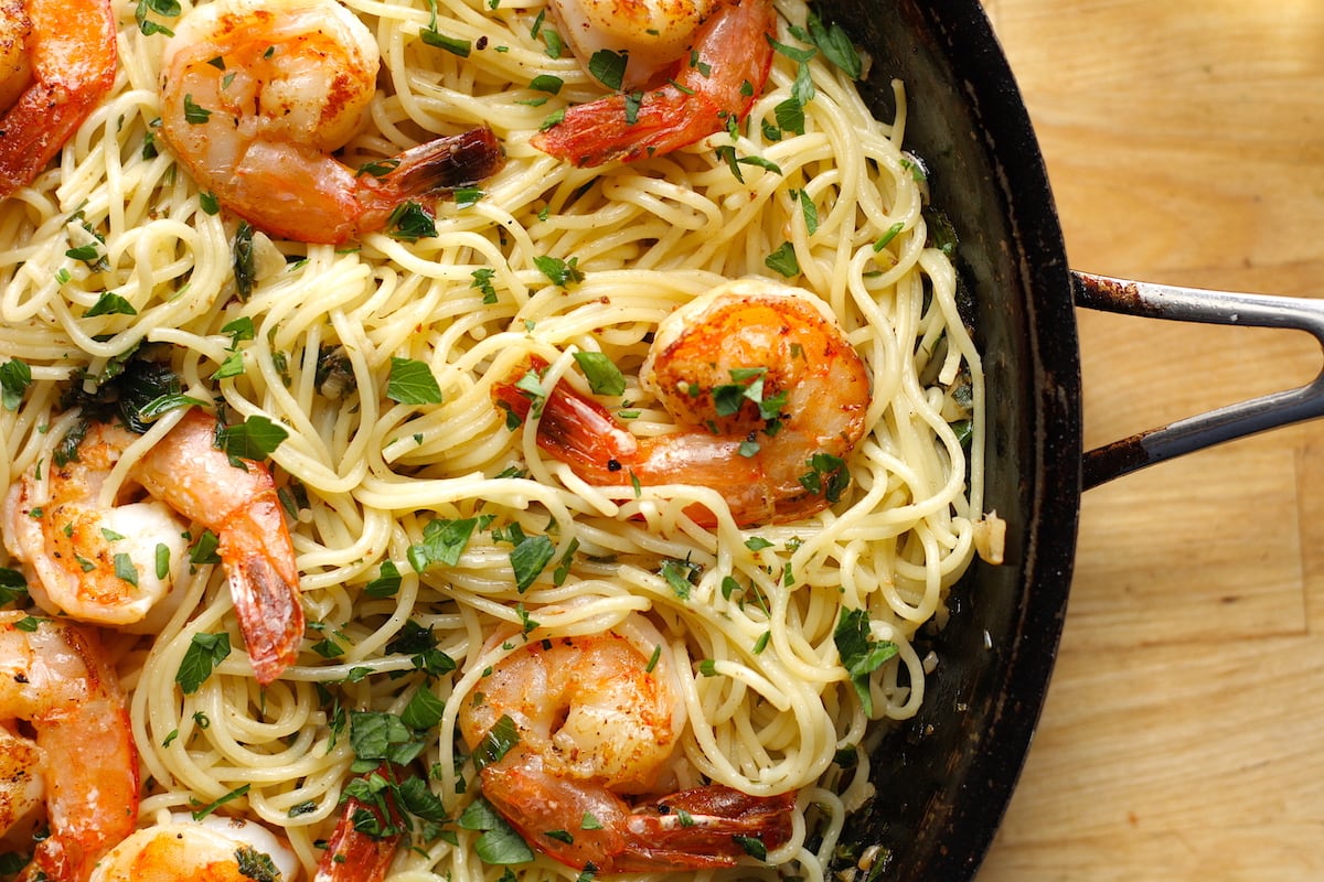 Shrimp Scampi with Pasta Recipe | The Hungry Hutch