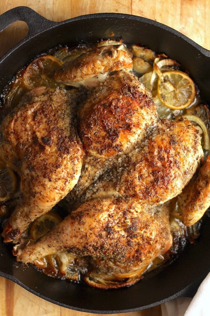Cast iron baked chicken top