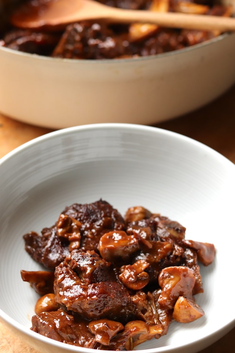 Braised Beef Neck Bones and Mushrooms | The Hungry Hutch