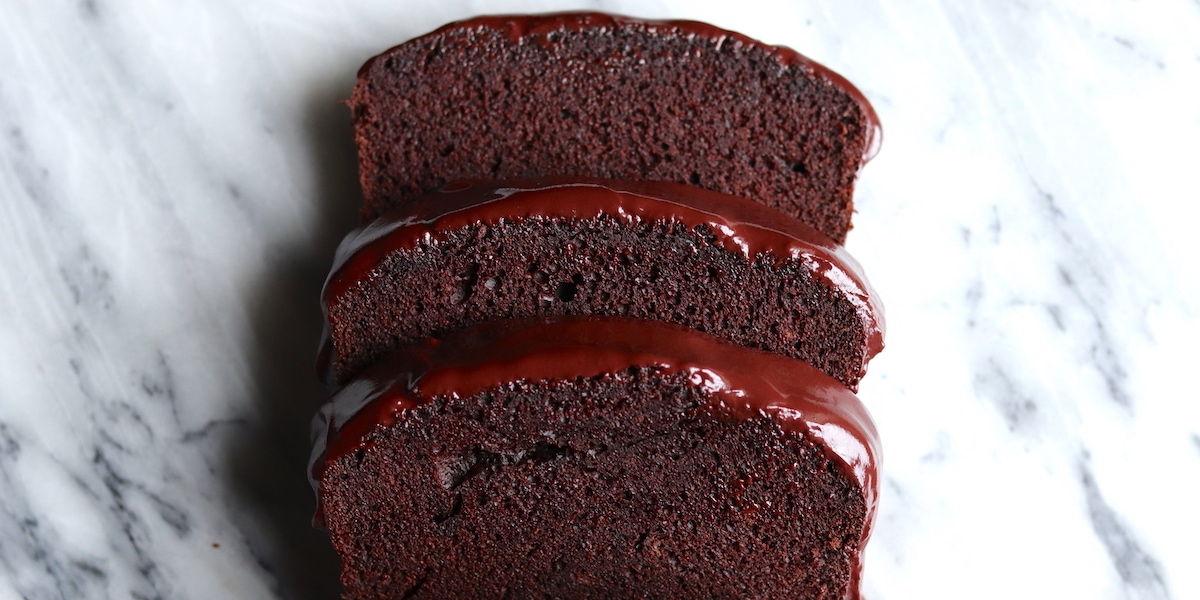 Double Chocolate Loaf Cake with Chocolate Glaze TWITTER The Hungry Hutch